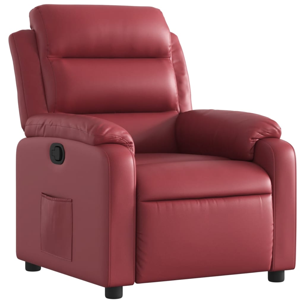 Fauteuil verstelbaar kunstleer wijnrood is nu te koop bij PeponiXL, paradijselijk wonen!