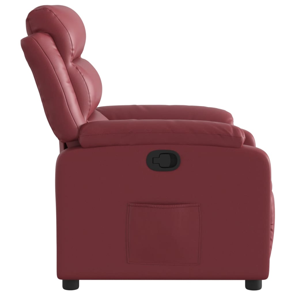 Fauteuil verstelbaar kunstleer wijnrood is nu te koop bij PeponiXL, paradijselijk wonen!