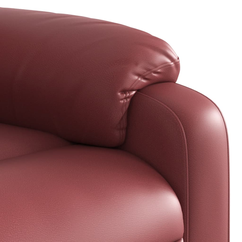 Fauteuil verstelbaar kunstleer wijnrood is nu te koop bij PeponiXL, paradijselijk wonen!