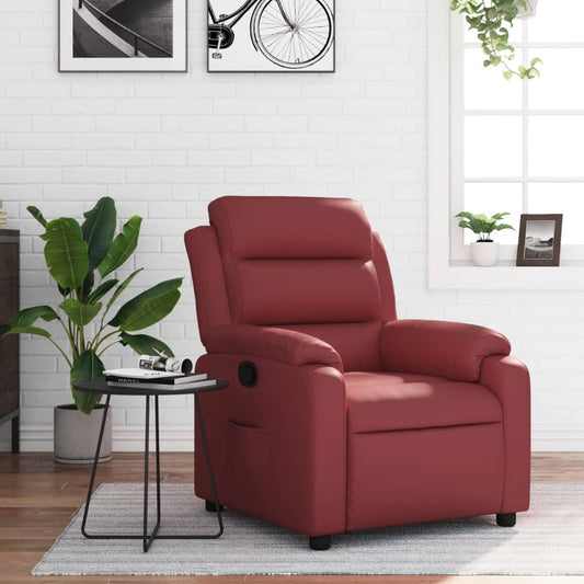 Fauteuil verstelbaar kunstleer wijnrood is nu te koop bij PeponiXL, paradijselijk wonen!