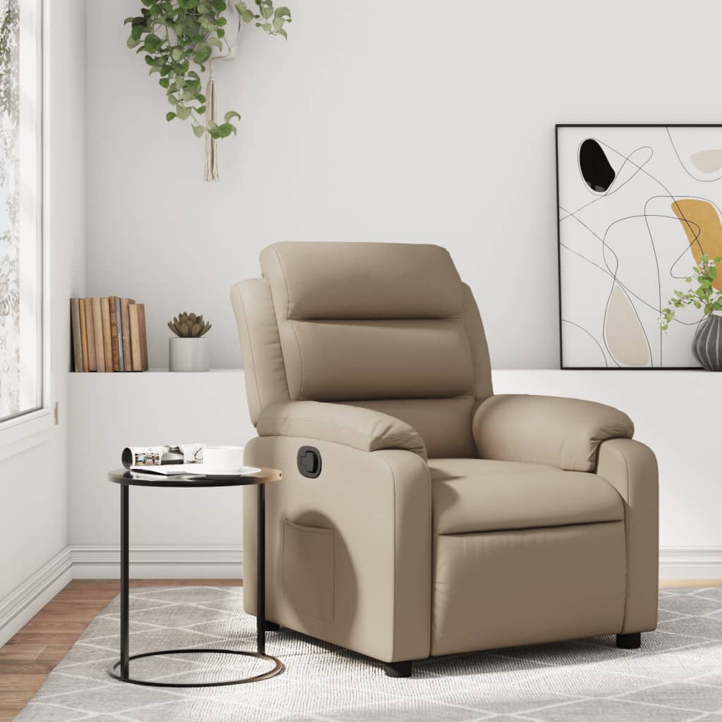 Fauteuil verstelbaar kunstleer cappuccinokleurig is nu te koop bij PeponiXL, paradijselijk wonen!