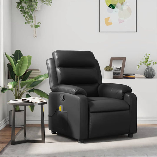 Massagestoel verstelbaar kunstleer zwart is nu te koop bij PeponiXL, paradijselijk wonen!