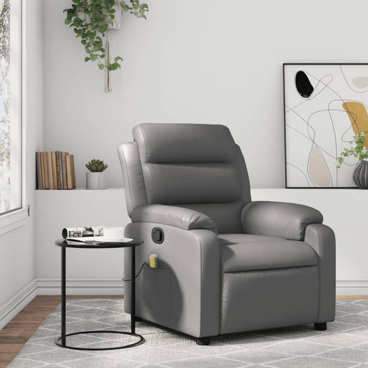 Massagestoel verstelbaar kunstleer grijs is nu te koop bij PeponiXL, paradijselijk wonen!