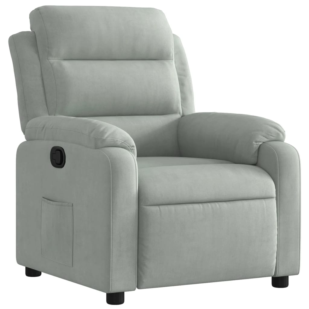 Fauteuil verstelbaar fluweel lichtgrijs is nu te koop bij PeponiXL, paradijselijk wonen!