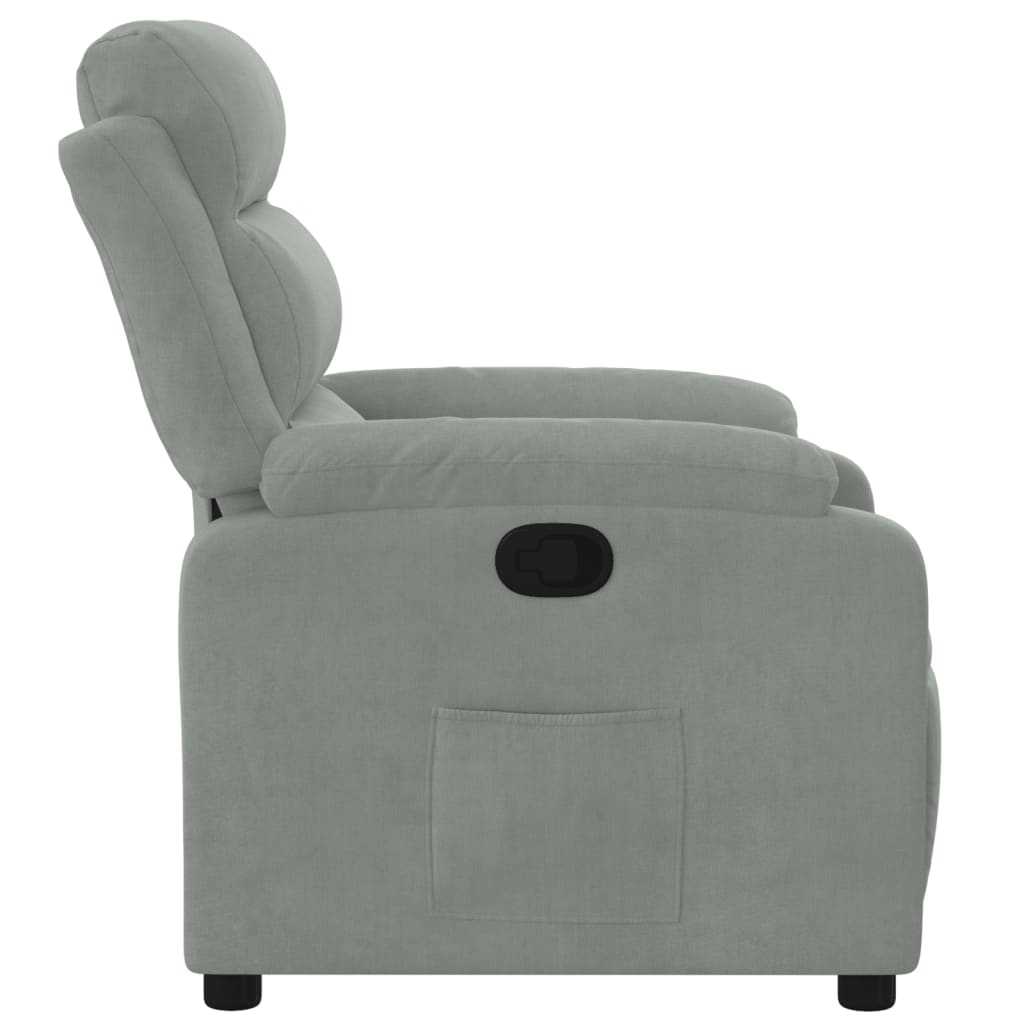 Fauteuil verstelbaar fluweel lichtgrijs is nu te koop bij PeponiXL, paradijselijk wonen!