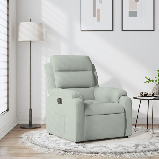 Fauteuil verstelbaar fluweel lichtgrijs is nu te koop bij PeponiXL, paradijselijk wonen!