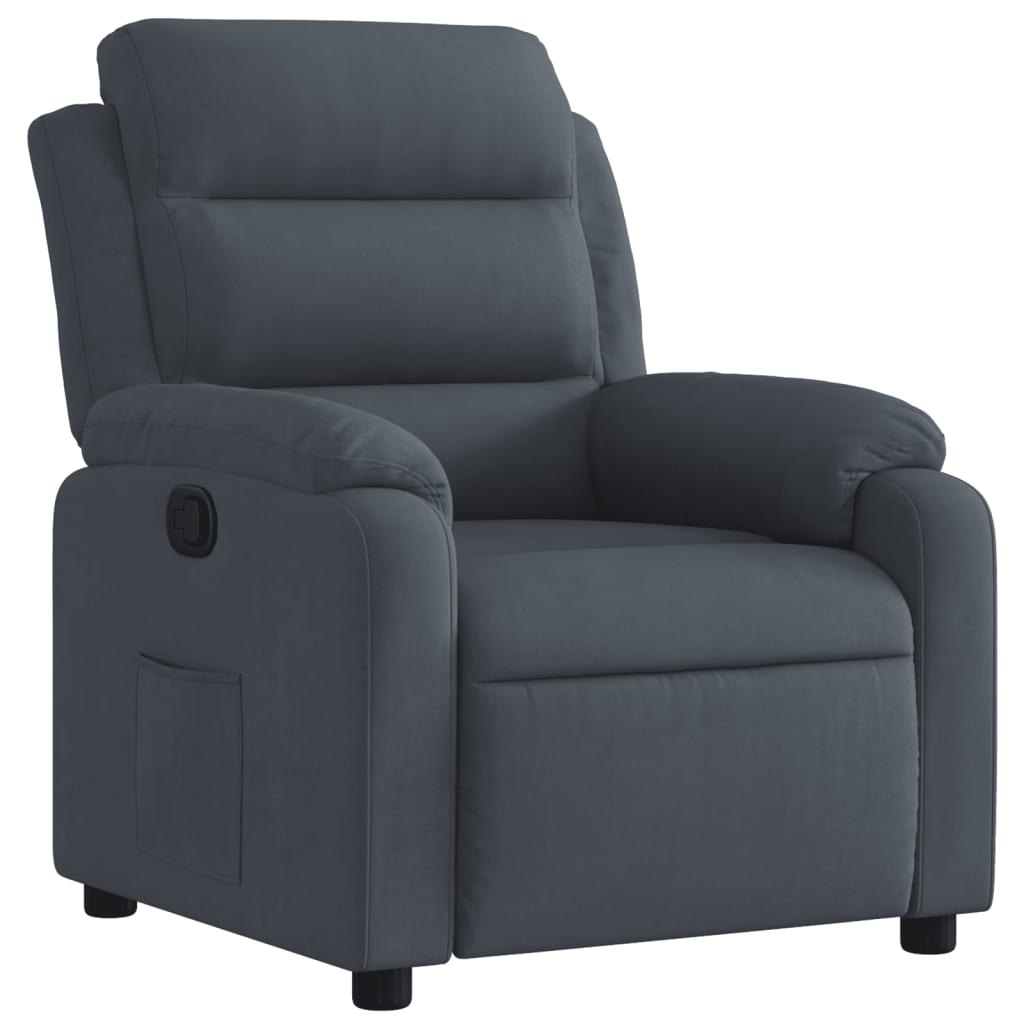 Fauteuil verstelbaar fluweel donkergrijs is nu te koop bij PeponiXL, paradijselijk wonen!