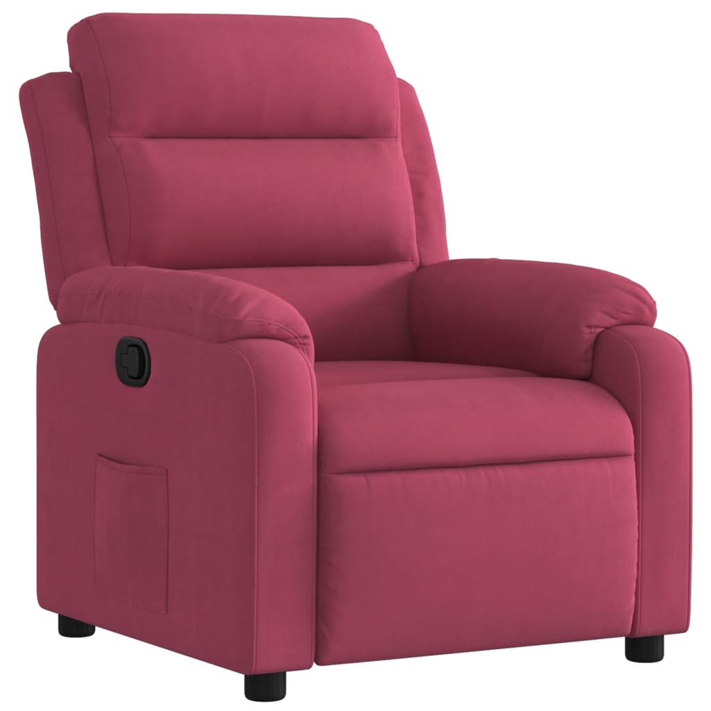 Fauteuil verstelbaar fluweel wijnrood is nu te koop bij PeponiXL, paradijselijk wonen!