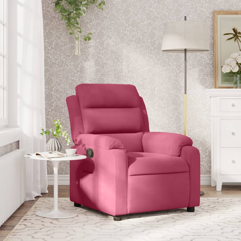 Fauteuil verstelbaar fluweel wijnrood is nu te koop bij PeponiXL, paradijselijk wonen!