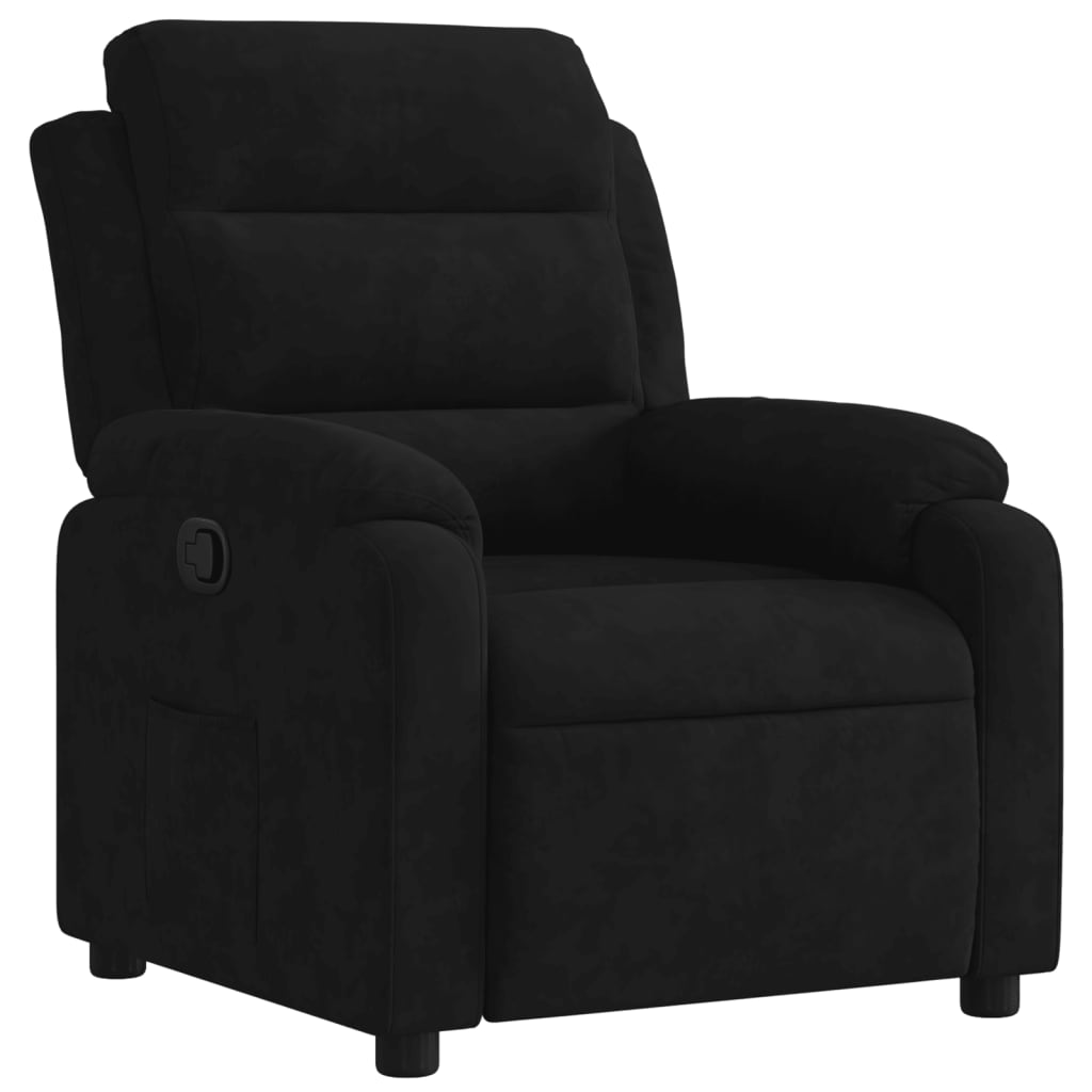 Fauteuil verstelbaar fluweel zwart is nu te koop bij PeponiXL, paradijselijk wonen!