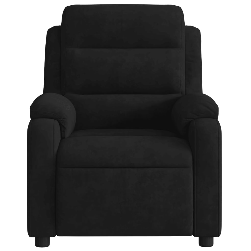 Fauteuil verstelbaar fluweel zwart is nu te koop bij PeponiXL, paradijselijk wonen!