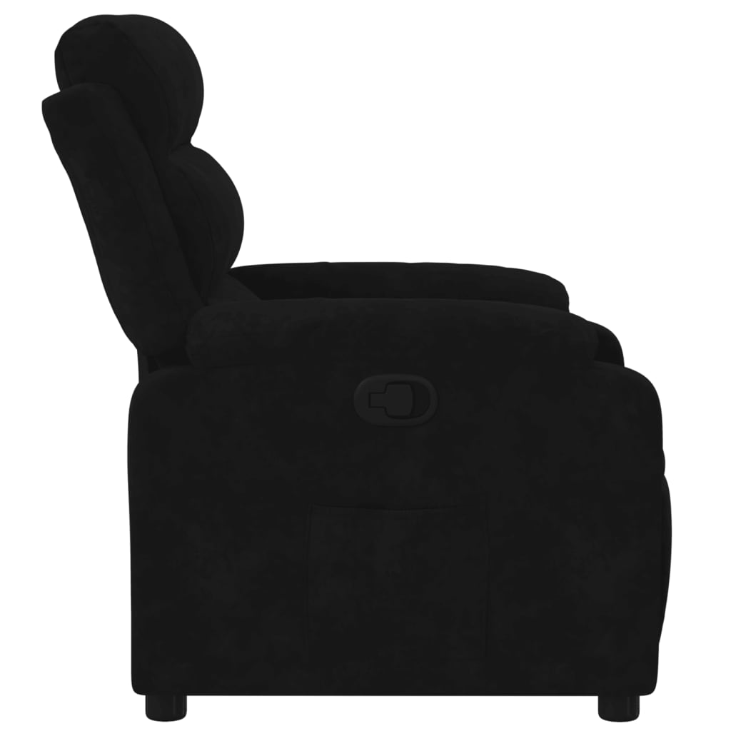 Fauteuil verstelbaar fluweel zwart is nu te koop bij PeponiXL, paradijselijk wonen!