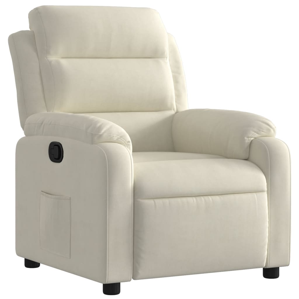 Fauteuil verstelbaar fluweel crèmekleurig is nu te koop bij PeponiXL, paradijselijk wonen!