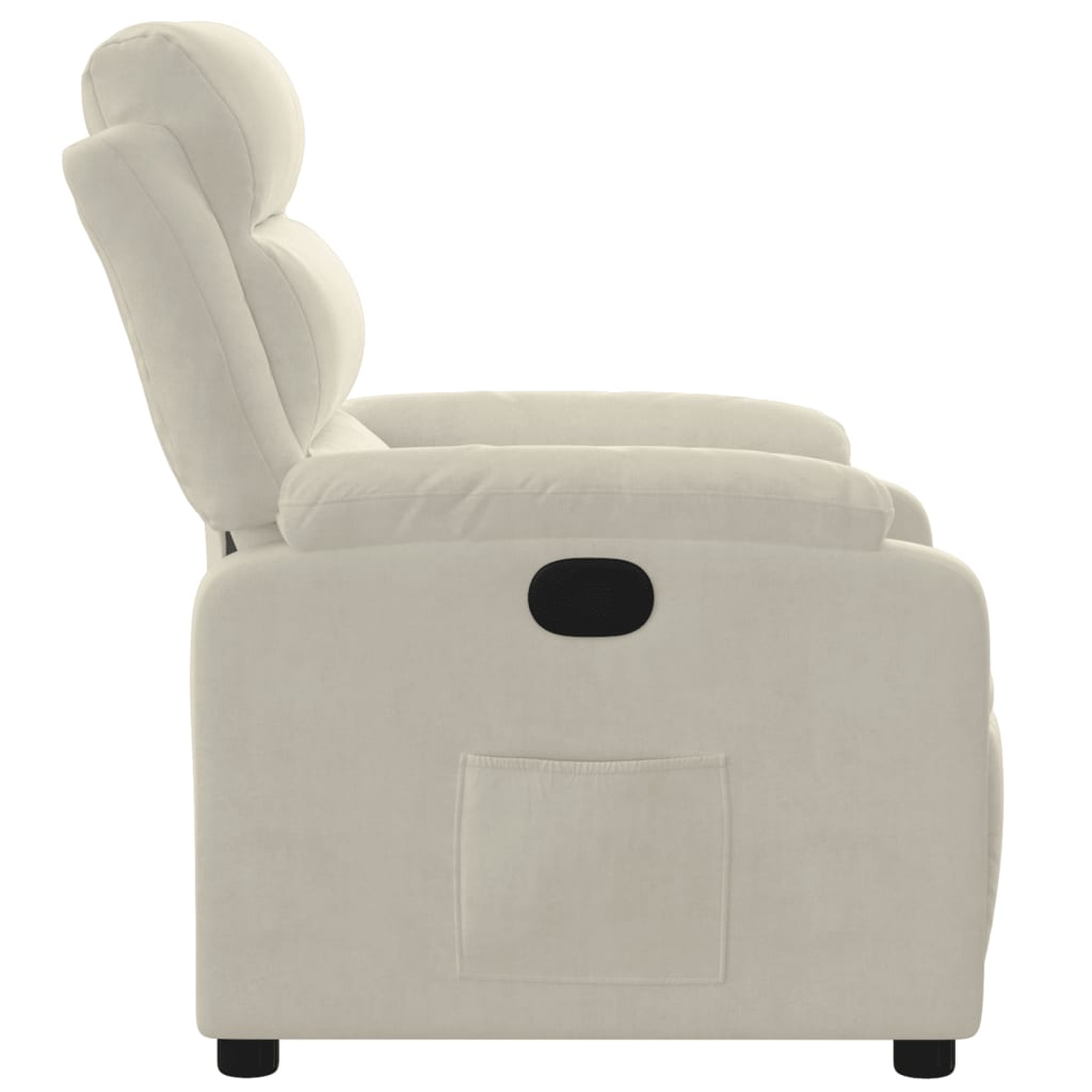 Fauteuil verstelbaar fluweel crèmekleurig is nu te koop bij PeponiXL, paradijselijk wonen!