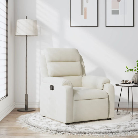 Fauteuil verstelbaar fluweel crèmekleurig is nu te koop bij PeponiXL, paradijselijk wonen!