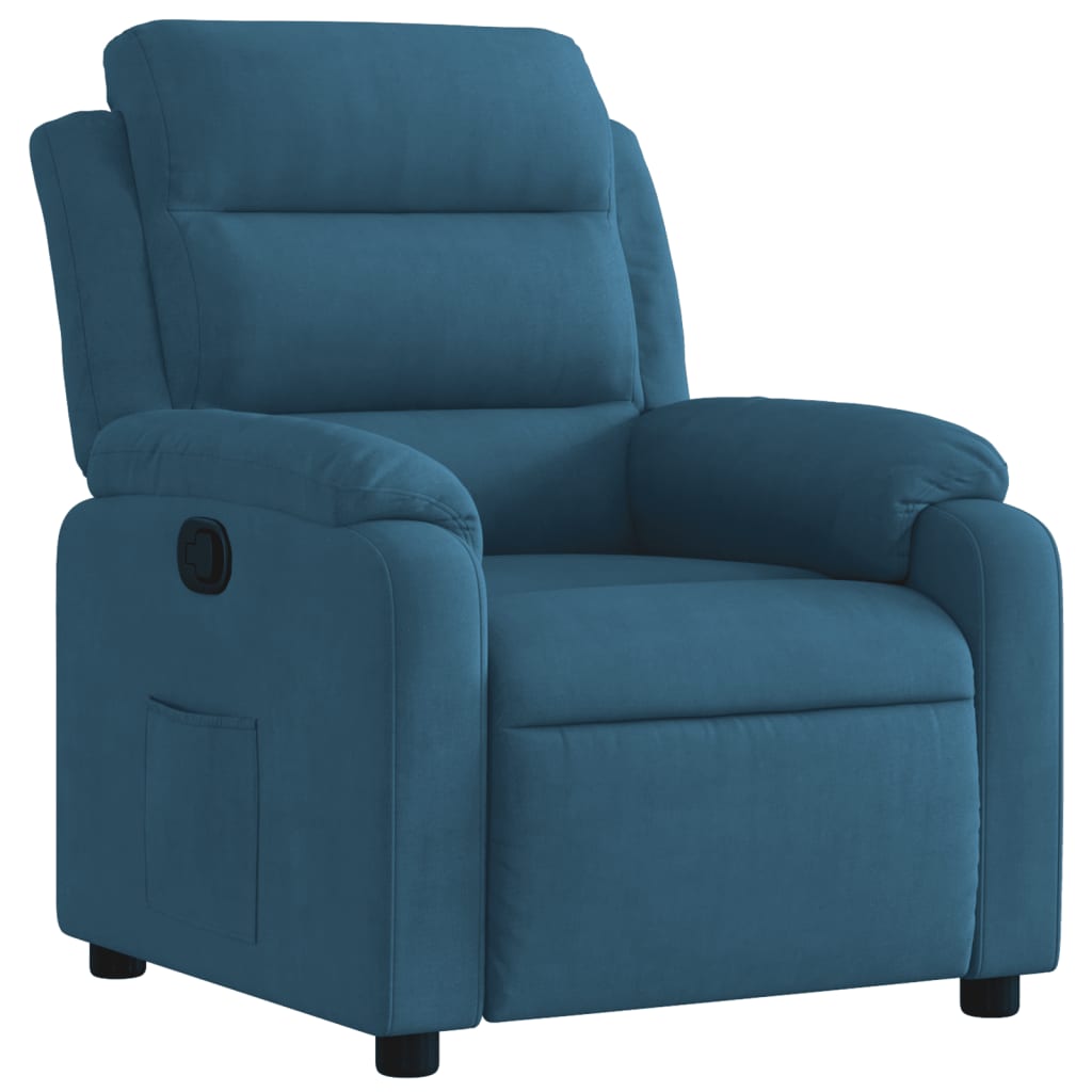 Fauteuil verstelbaar fluweel blauw is nu te koop bij PeponiXL, paradijselijk wonen!