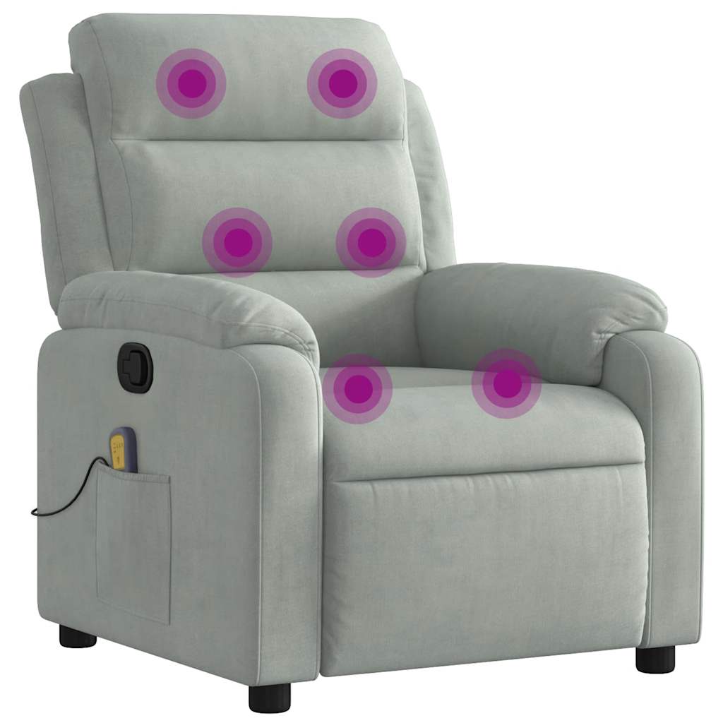 Massagestoel verstelbaar fluweel lichtgrijs is nu te koop bij PeponiXL, paradijselijk wonen!