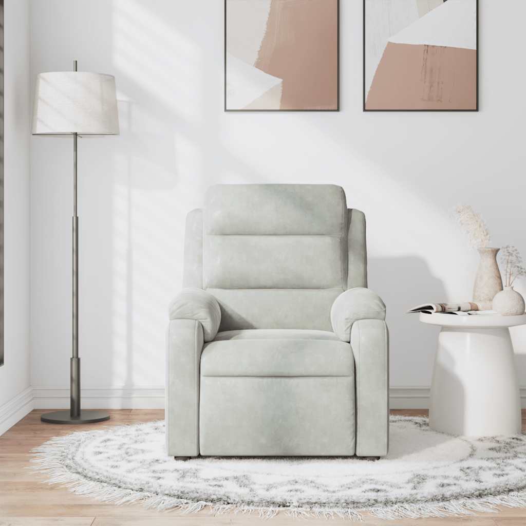 Massagestoel verstelbaar fluweel lichtgrijs is nu te koop bij PeponiXL, paradijselijk wonen!