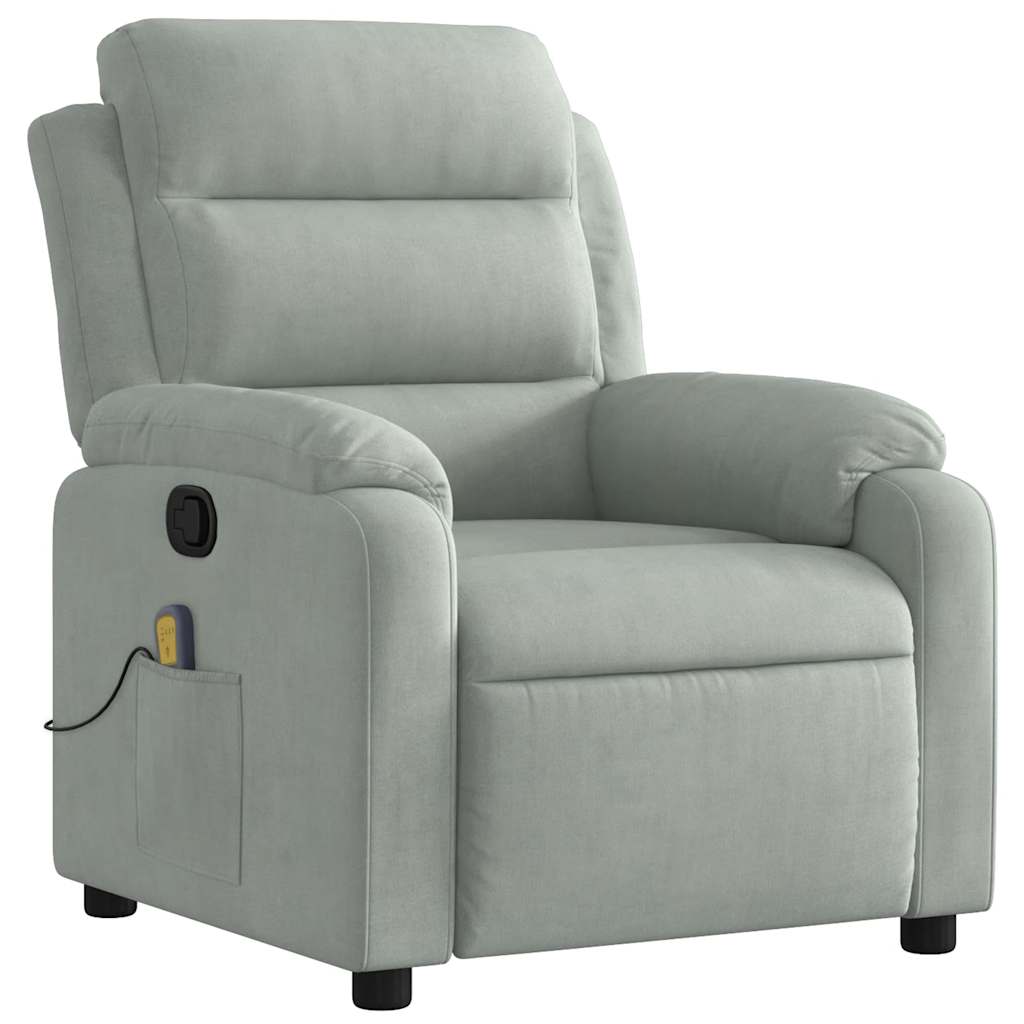 Massagestoel verstelbaar fluweel lichtgrijs is nu te koop bij PeponiXL, paradijselijk wonen!