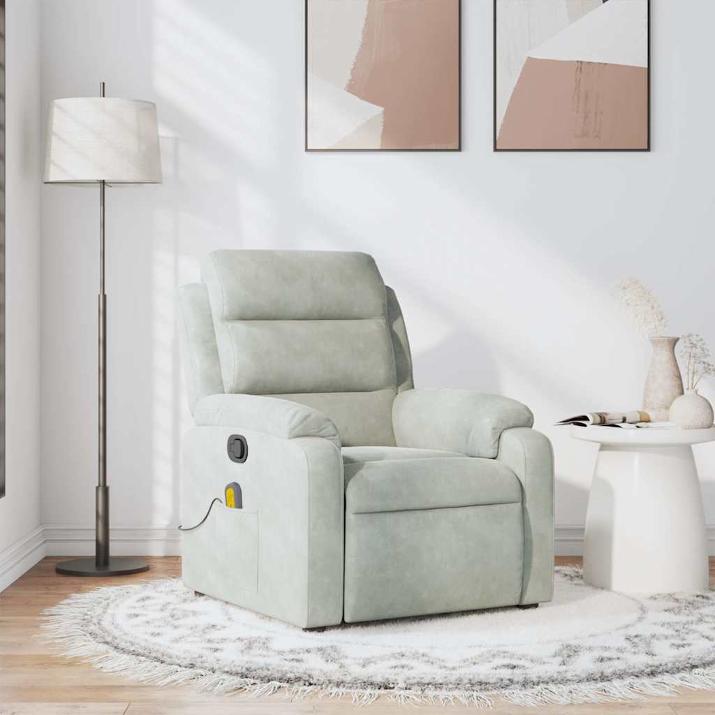 Massagestoel verstelbaar fluweel lichtgrijs is nu te koop bij PeponiXL, paradijselijk wonen!