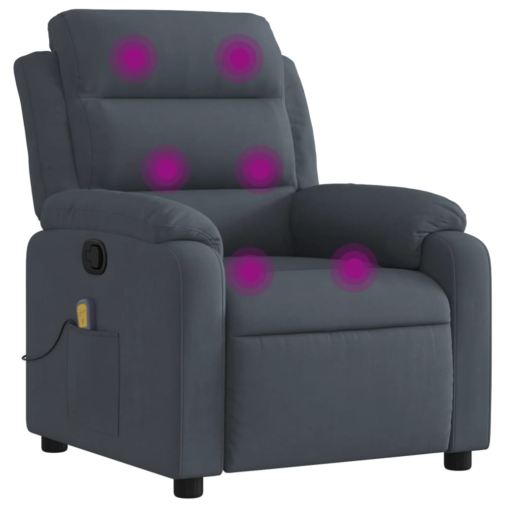 Massagestoel verstelbaar fluweel donkergrijs is nu te koop bij PeponiXL, paradijselijk wonen!