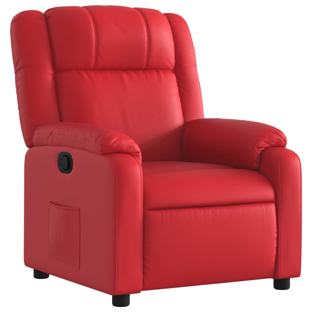 Fauteuil verstelbaar kunstleer rood is nu te koop bij PeponiXL, paradijselijk wonen!