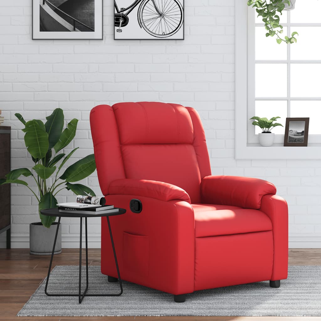 Fauteuil verstelbaar kunstleer rood is nu te koop bij PeponiXL, paradijselijk wonen!