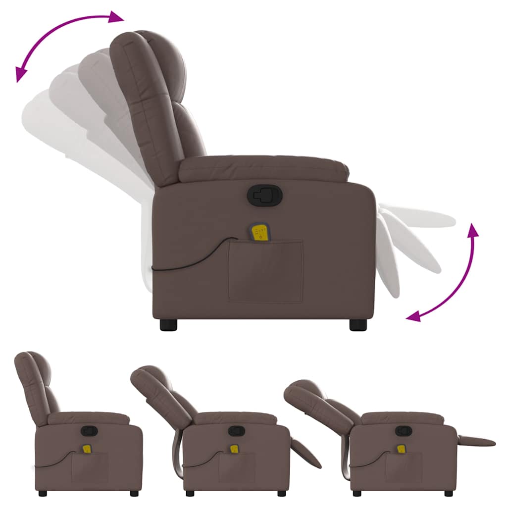 Massagestoel verstelbaar kunstleer bruin is nu te koop bij PeponiXL, paradijselijk wonen!