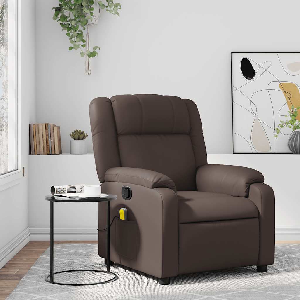 Massagestoel verstelbaar kunstleer bruin is nu te koop bij PeponiXL, paradijselijk wonen!