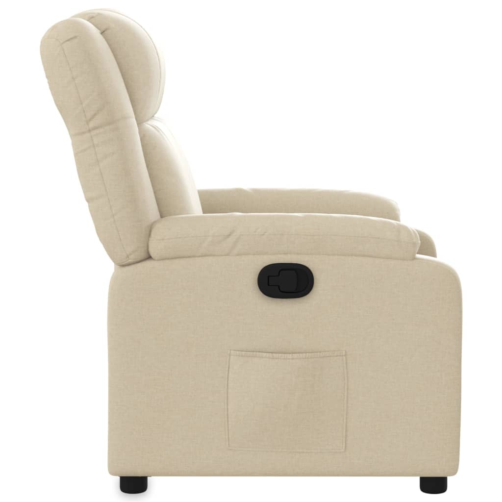 Fauteuil verstelbaar stof crèmekleurig is nu te koop bij PeponiXL, paradijselijk wonen!