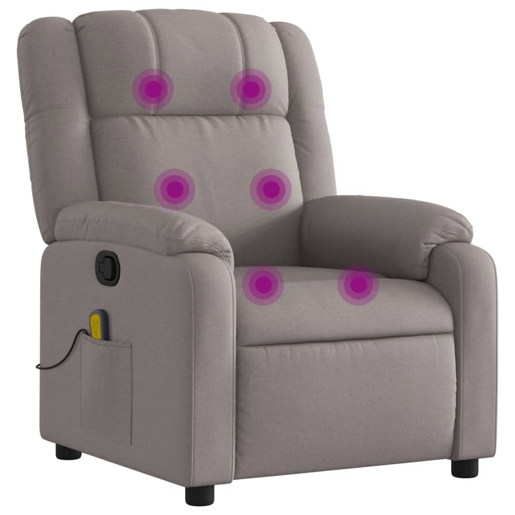 Massagestoel verstelbaar stof taupe is nu te koop bij PeponiXL, paradijselijk wonen!