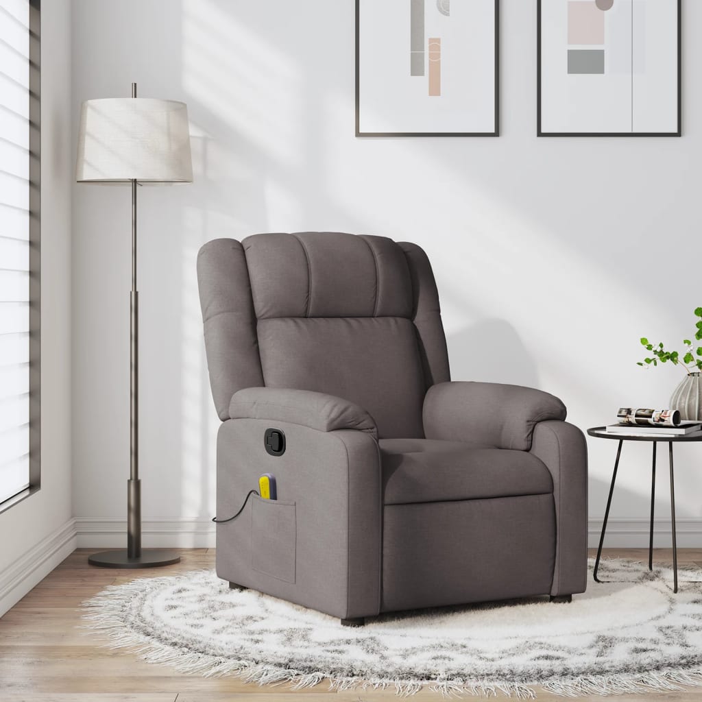 Massagestoel verstelbaar stof taupe is nu te koop bij PeponiXL, paradijselijk wonen!