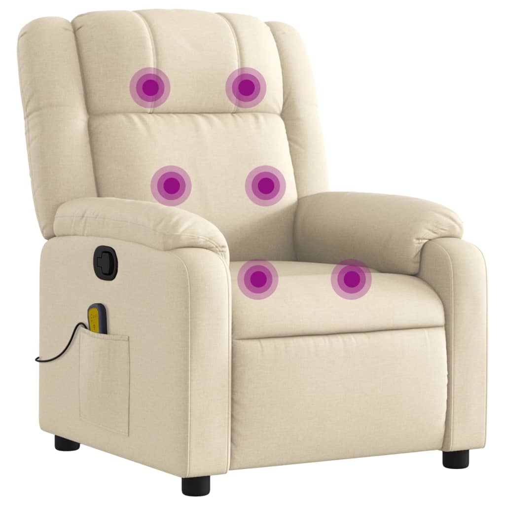 Massagestoel verstelbaar stof crèmekleurig is nu te koop bij PeponiXL, paradijselijk wonen!