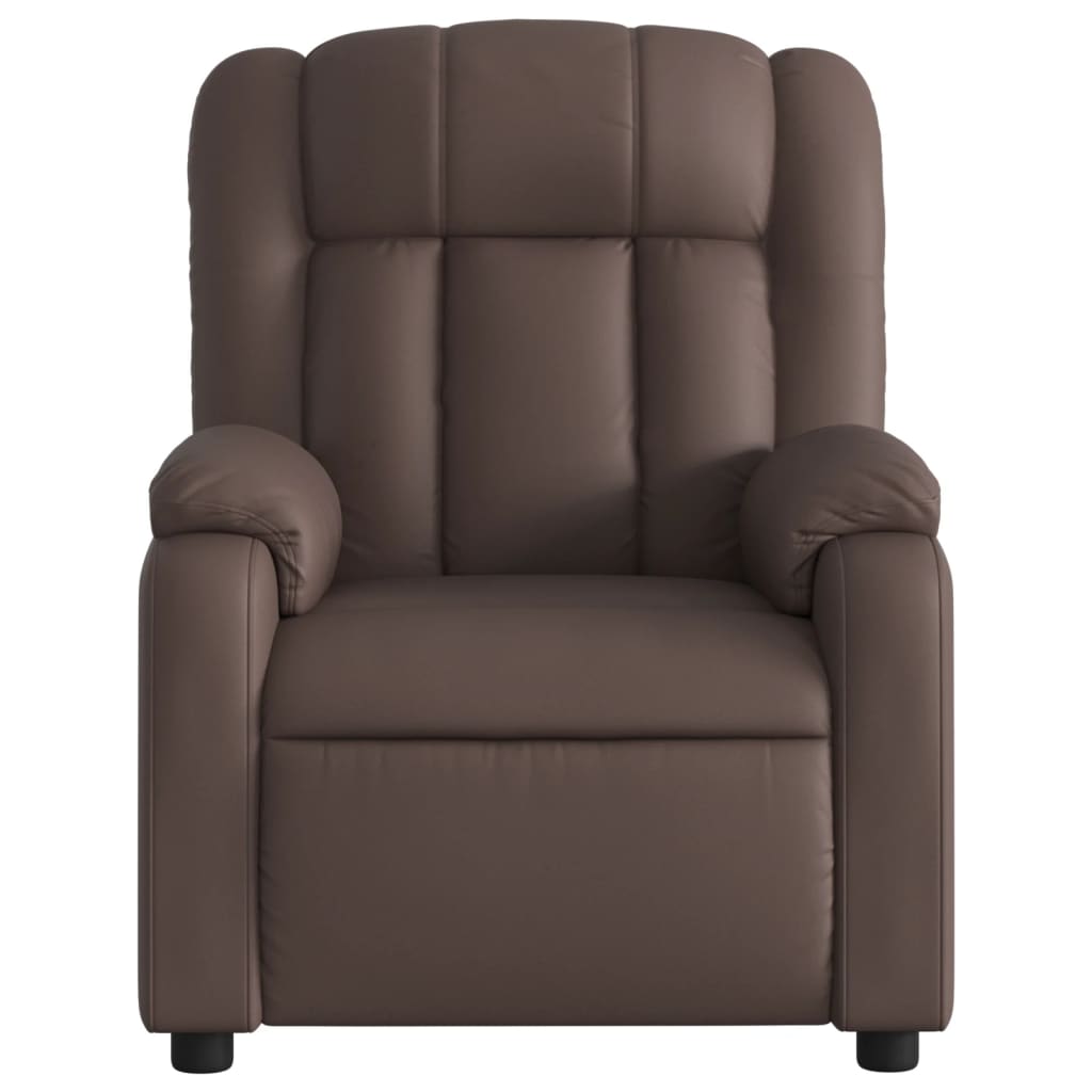 Fauteuil verstelbaar kunstleer bruin is nu te koop bij PeponiXL, paradijselijk wonen!