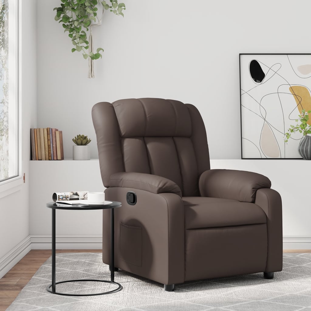 Fauteuil verstelbaar kunstleer bruin is nu te koop bij PeponiXL, paradijselijk wonen!