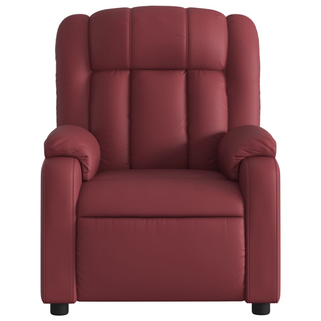 Fauteuil verstelbaar kunstleer wijnrood is nu te koop bij PeponiXL, paradijselijk wonen!