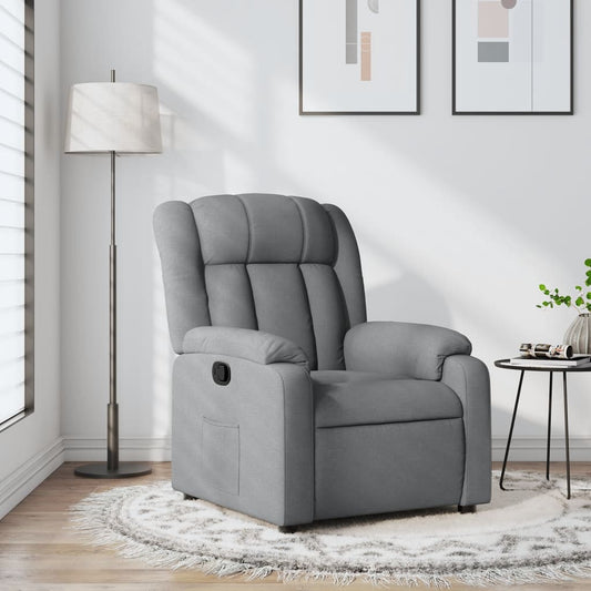 Fauteuil verstelbaar stof lichtgrijs is nu te koop bij PeponiXL, paradijselijk wonen!