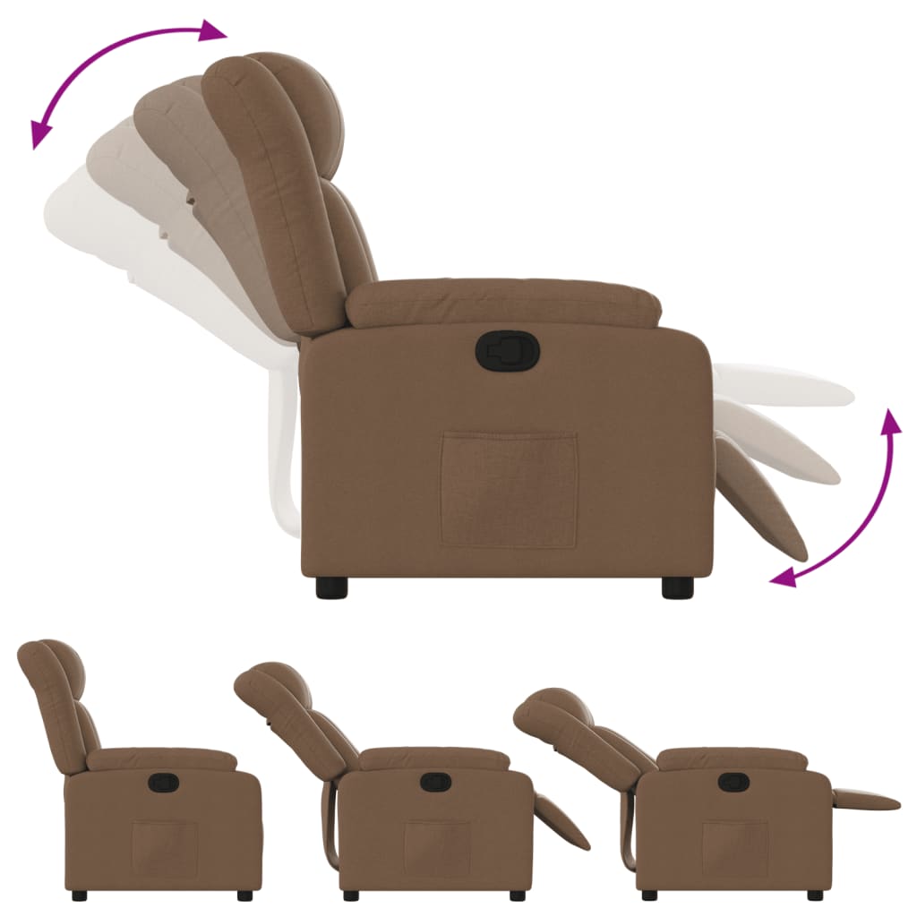 Fauteuil verstelbaar stof bruin is nu te koop bij PeponiXL, paradijselijk wonen!