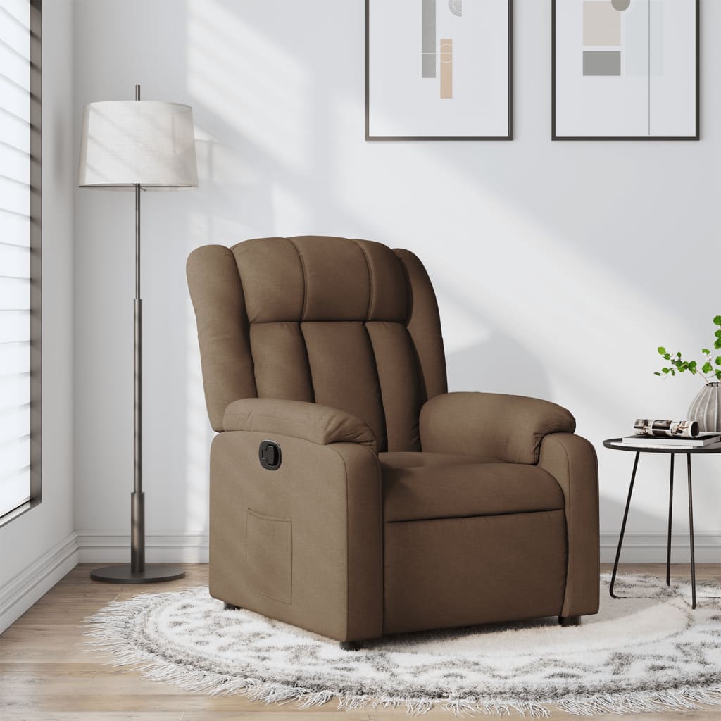 Fauteuil verstelbaar stof bruin is nu te koop bij PeponiXL, paradijselijk wonen!