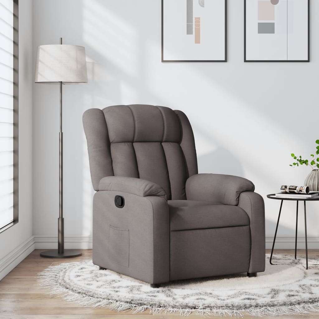 Fauteuil verstelbaar stof taupe is nu te koop bij PeponiXL, paradijselijk wonen!