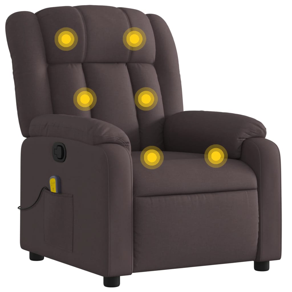 Massagestoel verstelbaar stof donkerbruin is nu te koop bij PeponiXL, paradijselijk wonen!