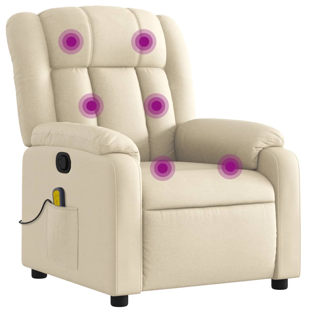 Massagestoel verstelbaar stof crèmekleurig is nu te koop bij PeponiXL, paradijselijk wonen!