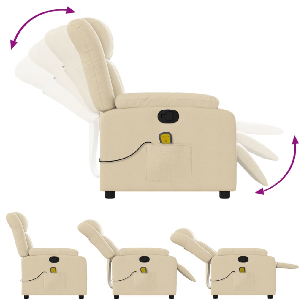 Massagestoel verstelbaar stof crèmekleurig is nu te koop bij PeponiXL, paradijselijk wonen!