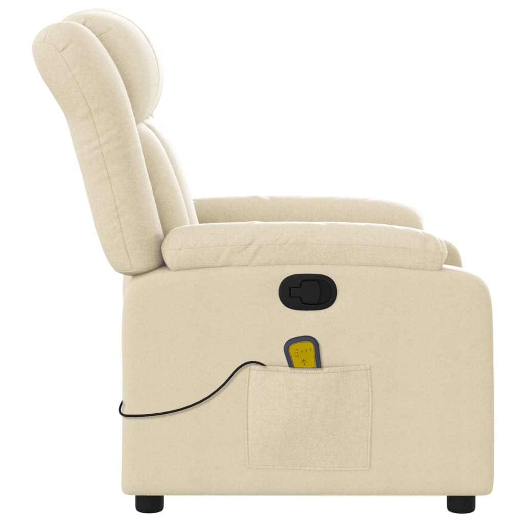 Massagestoel verstelbaar stof crèmekleurig is nu te koop bij PeponiXL, paradijselijk wonen!
