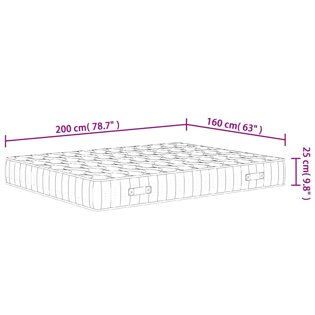 Pocketveringmatras middelhard-hard 160x200 cm Super King Size is nu te koop bij PeponiXL, paradijselijk wonen!
