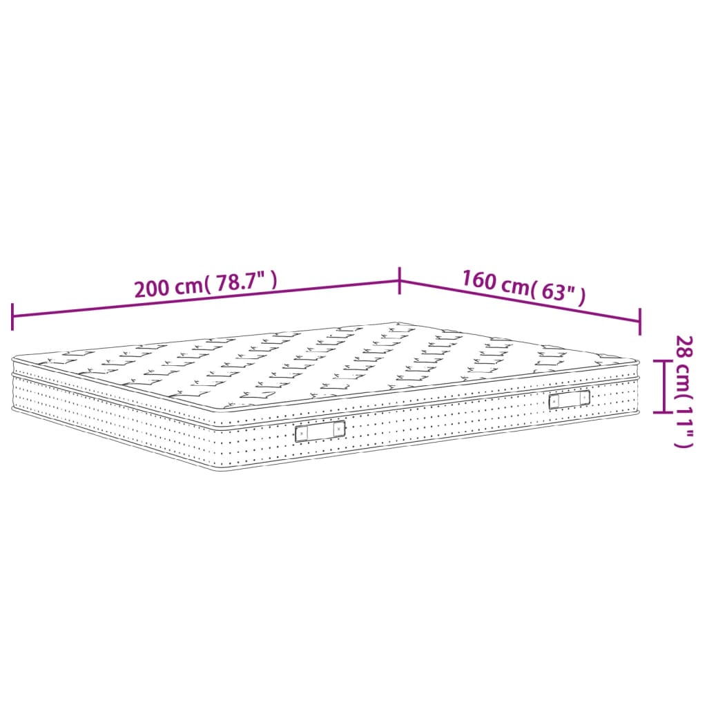 Pocketveringmatras middelhard 160x200 cm Super King Size is nu te koop bij PeponiXL, paradijselijk wonen!