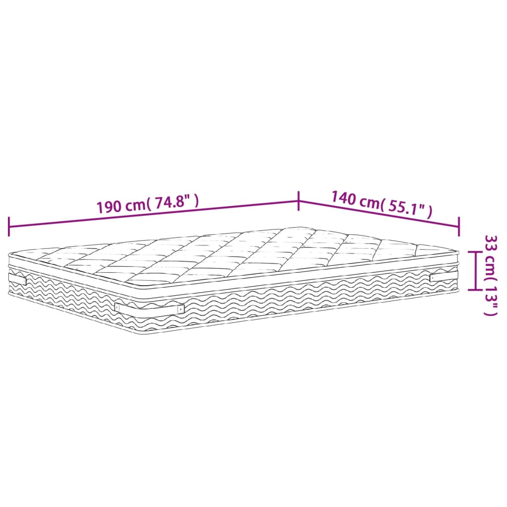 Pocketveringmatras middelhard-plus 140x190 cm is nu te koop bij PeponiXL, paradijselijk wonen!