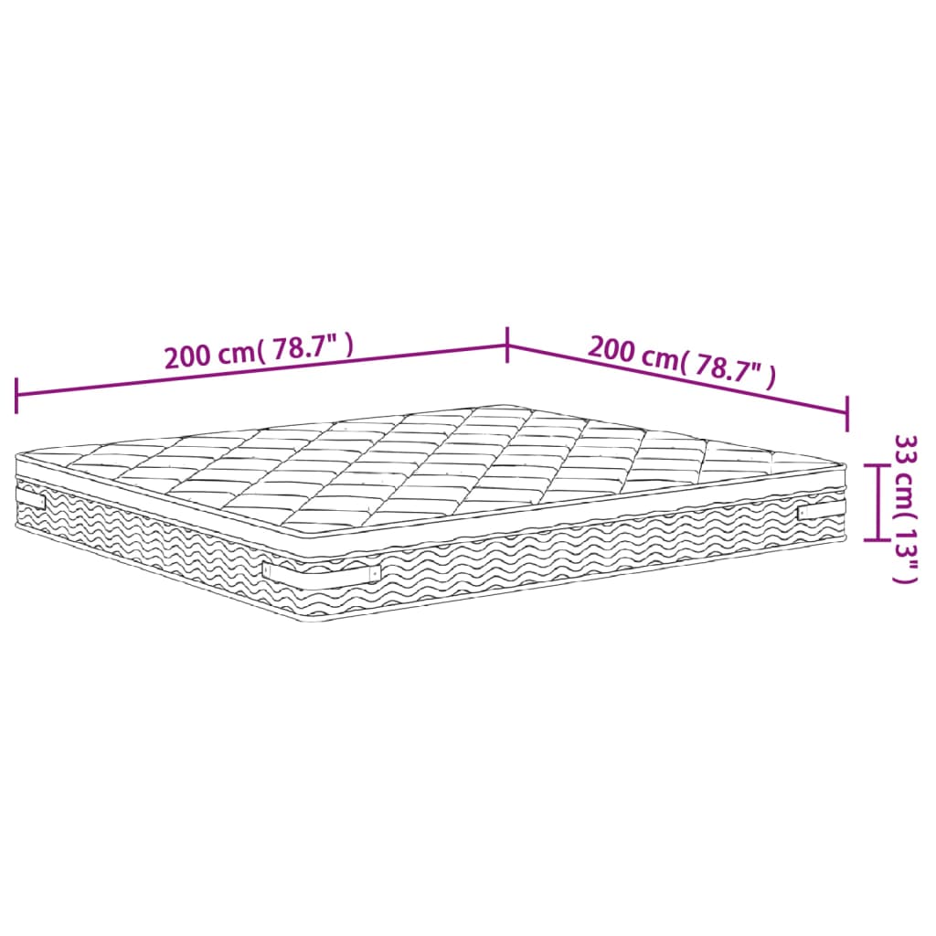 Pocketveringmatras middelhard-plus 200x200 cm is nu te koop bij PeponiXL, paradijselijk wonen!