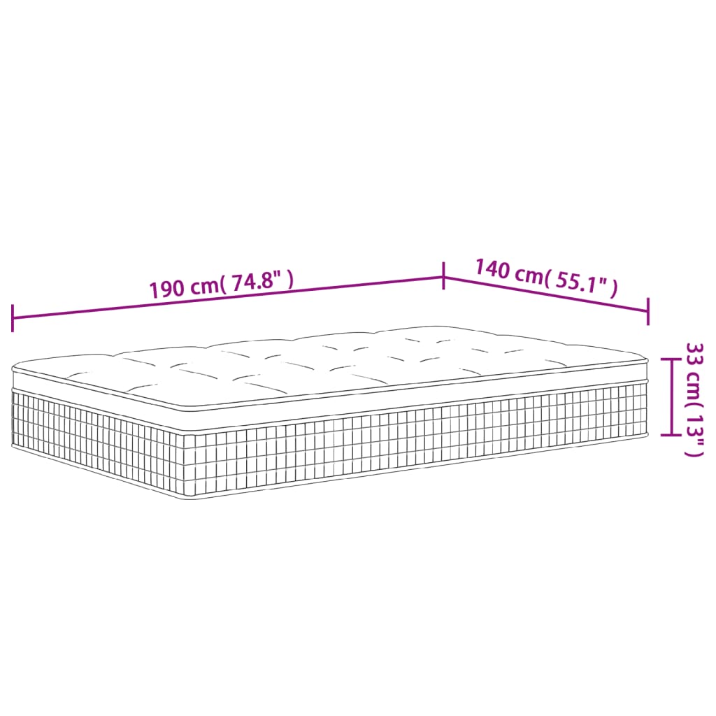 Pocketveringmatras middelhard-plus 140x190 cm is nu te koop bij PeponiXL, paradijselijk wonen!