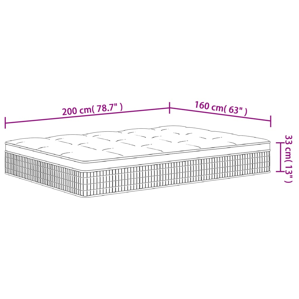 Pocketveringmatras middelhard-plus 160x200 cm Super King Size is nu te koop bij PeponiXL, paradijselijk wonen!